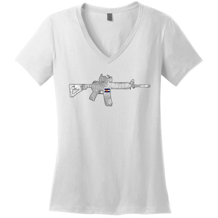 AR Topographic Women's V-Neck T-Shirt