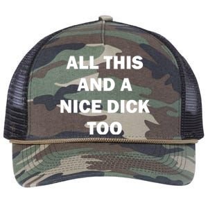 All This And A Nice Dick Too Offensive Adult Humor Retro Rope Trucker Hat Cap