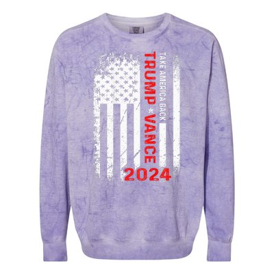 America Take America Back Trump Vance 2024 Vice President Colorblast Crewneck Sweatshirt