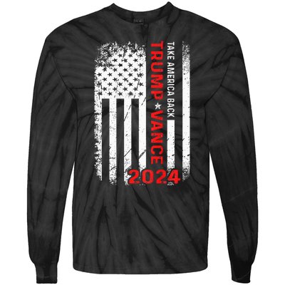 America Take America Back Trump Vance 2024 Vice President Tie-Dye Long Sleeve Shirt