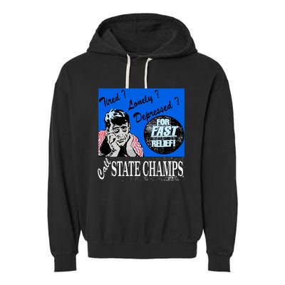 Austin Texas At Emo’S Tired Lonely Depressed Call State Champs Garment-Dyed Fleece Hoodie