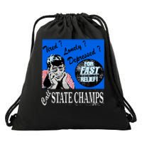 Austin Texas At Emo’S Tired Lonely Depressed Call State Champs Drawstring Bag