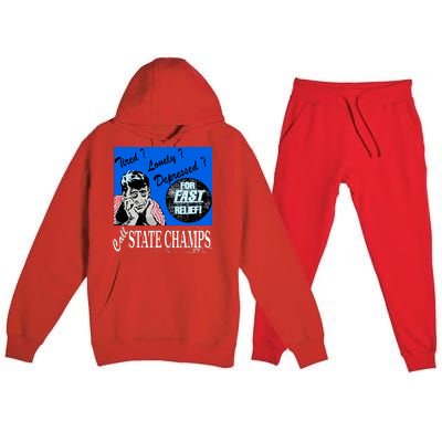 Austin Texas At Emo’S Tired Lonely Depressed Call State Champs Premium Hooded Sweatsuit Set