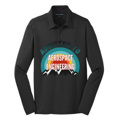 Addicted To Aerospace Engineering College Major Gift Cool Gift Silk Touch Performance Long Sleeve Polo