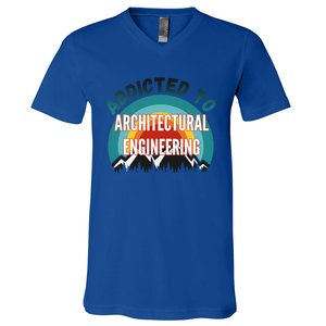 Addicted To Architectural Engineering College Major Gift V-Neck T-Shirt