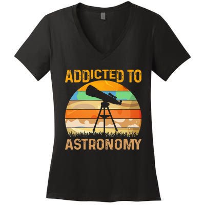 Addicted To Astronomy Women's V-Neck T-Shirt