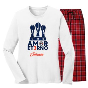 America Tricampeon. Amame Mas Women's Long Sleeve Flannel Pajama Set 