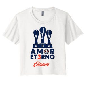 America Tricampeon. Amame Mas Women's Crop Top Tee