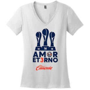 America Tricampeon. Amame Mas Women's V-Neck T-Shirt