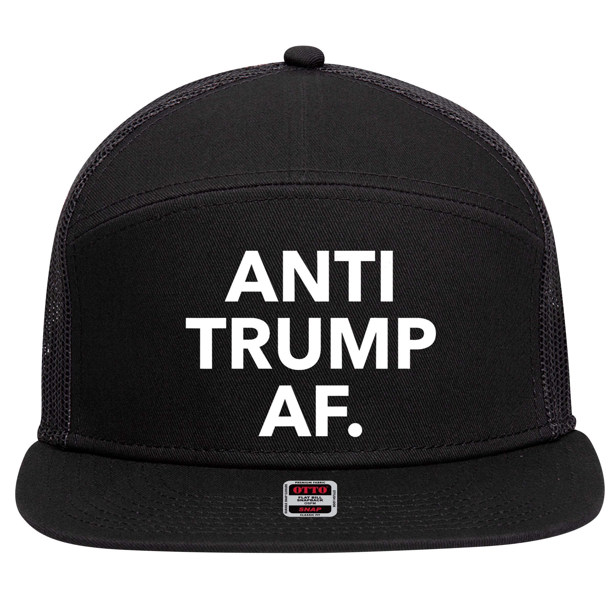 Anti Trump Af 7 Panel Mesh Trucker Snapback Hat