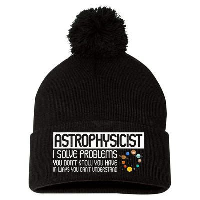 Astrophysics Telescope Astronomer Stars Galaxy Astrology Pom Pom 12in Knit Beanie