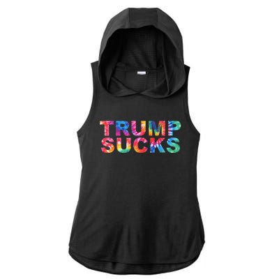 Anti Trump Ladies PosiCharge Tri-Blend Wicking Draft Hoodie Tank