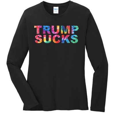 Anti Trump Ladies Long Sleeve Shirt