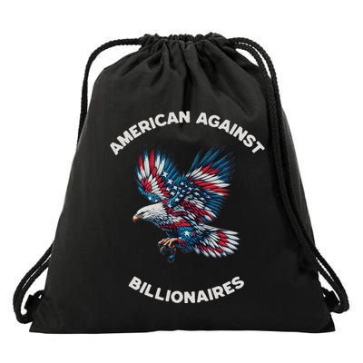 Anti Trump Anti Billionaire American Drawstring Bag