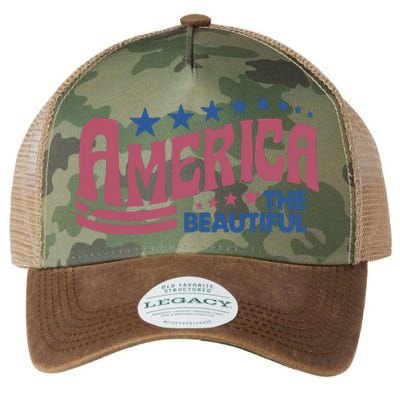 America The Beautiful Retro Vintage American 4th Of July Legacy Tie Dye Trucker Hat