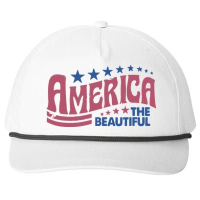 America The Beautiful Retro Vintage American 4th Of July Snapback Five-Panel Rope Hat