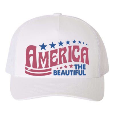 America The Beautiful Retro Vintage American 4th Of July Yupoong Adult 5-Panel Trucker Hat