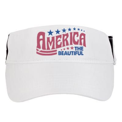 America The Beautiful Retro Vintage American 4th Of July Adult Drive Performance Visor