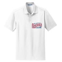 America The Beautiful Retro Vintage American 4th Of July Dry Zone Grid Polo