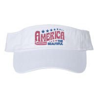 America The Beautiful Retro Vintage American 4th Of July Valucap Bio-Washed Visor