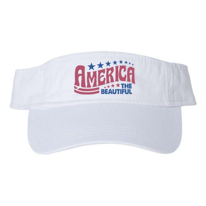 America The Beautiful Retro Vintage American 4th Of July Valucap Bio-Washed Visor