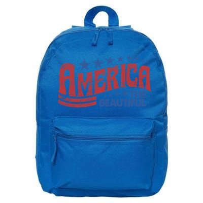 America The Beautiful Patriotic Happy 4th Of July Gift 16 in Basic Backpack