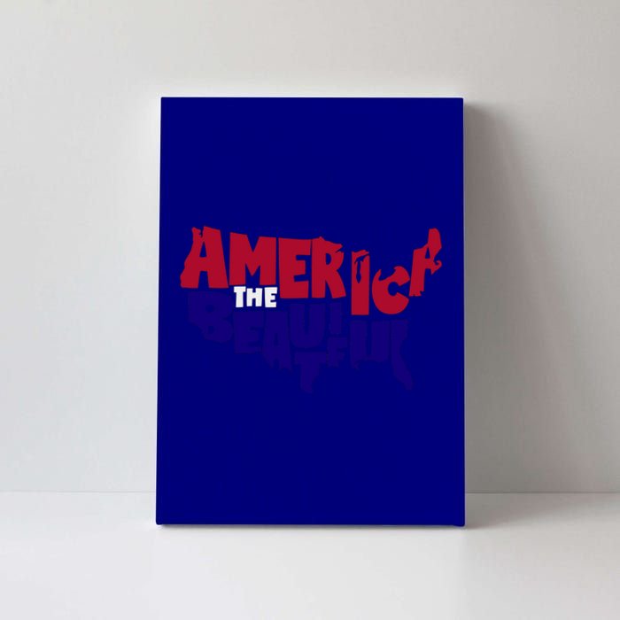 America The Beautiful Usa 4th Of July Patriotic Gift Canvas