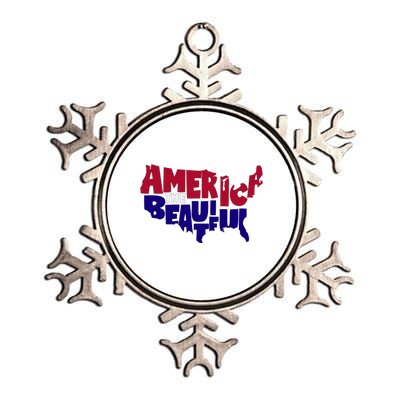 America The Beautiful Usa 4th Of July Patriotic Gift Metallic Star Ornament