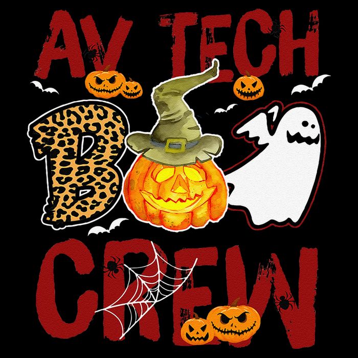 Av Tech Boo Crew Halloween Audio Visual Technician Match Full-Length Apron With Pockets