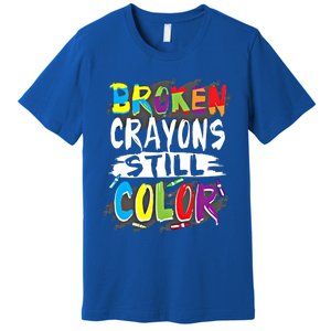 Autism Teacher Broken Crayons Still Color Autism Awareness Cool Gift Premium T-Shirt