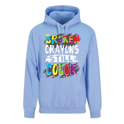 Autism Teacher Broken Crayons Still Color Autism Awareness Cool Gift Unisex Surf Hoodie