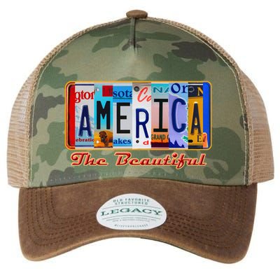 America The Beautiful Car License Plates Gift Legacy Tie Dye Trucker Hat