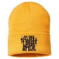 At The Ballpark Is Where I Spend Most Of My Days Baseball Sustainable Knit Beanie