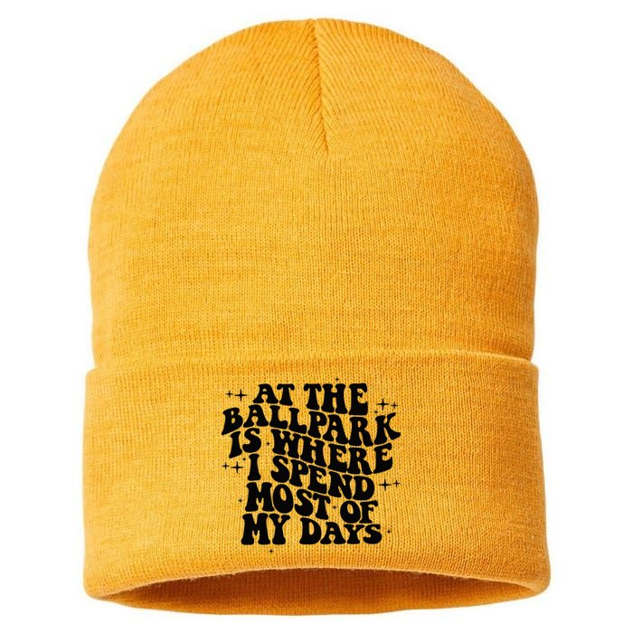 At The Ballpark Is Where I Spend Most Of My Days Baseball Sustainable Knit Beanie