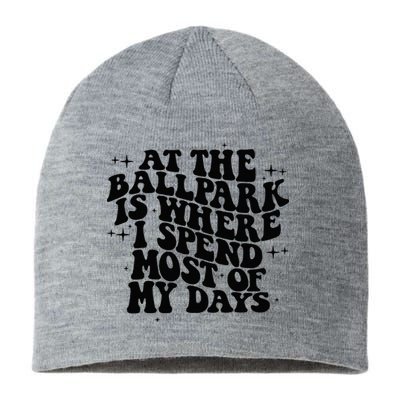 At The Ballpark Is Where I Spend Most Of My Days Baseball Sustainable Beanie