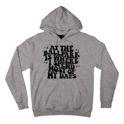 At The Ballpark Is Where I Spend Most Of My Days Baseball Tall Hoodie