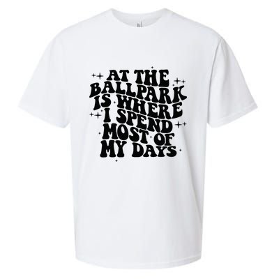 At The Ballpark Is Where I Spend Most Of My Days Baseball Sueded Cloud Jersey T-Shirt
