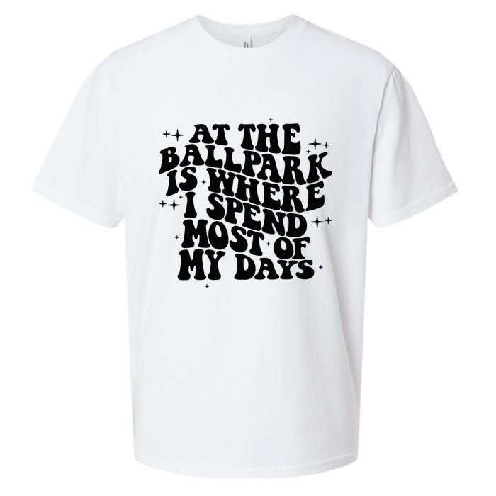 At The Ballpark Is Where I Spend Most Of My Days Baseball Sueded Cloud Jersey T-Shirt