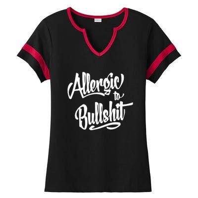 Allergic To Bullshit (2) Ladies Halftime Notch Neck Tee