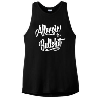 Allergic To Bullshit (2) Ladies PosiCharge Tri-Blend Wicking Tank