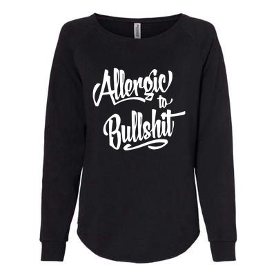 Allergic To Bullshit (2) Womens California Wash Sweatshirt