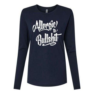 Allergic To Bullshit (2) Womens Cotton Relaxed Long Sleeve T-Shirt