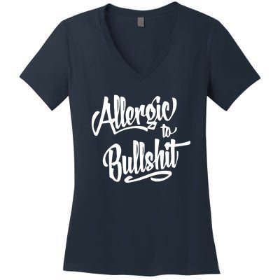 Allergic To Bullshit (2) Women's V-Neck T-Shirt