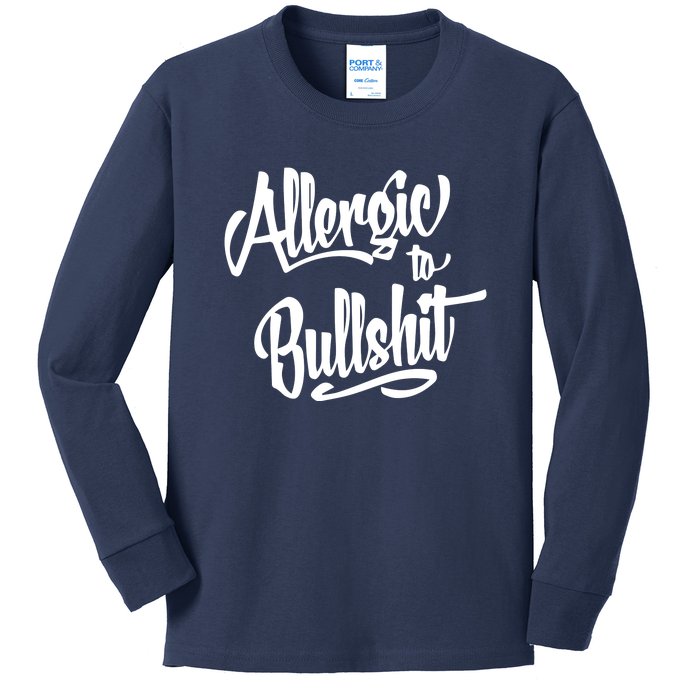 Allergic To Bullshit (2) Kids Long Sleeve Shirt