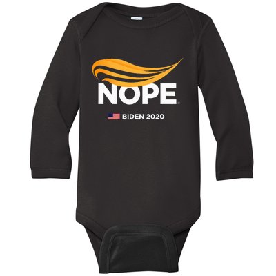 Anti Trump Biden 2020 Trump Nope Trump No Humorous Baby Long Sleeve Bodysuit