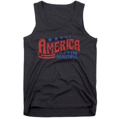 America The Beautiful Patriotic Happy 4th Of July Tank Top