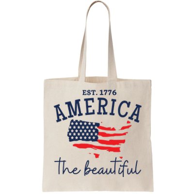 America The Beautiful Patriotic 4th Of July Independen Day Tote Bag