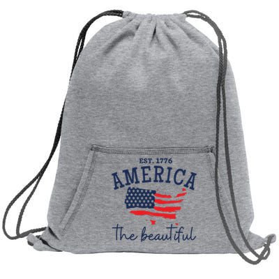 America The Beautiful Patriotic 4th Of July Independen Day Sweatshirt Cinch Pack Bag