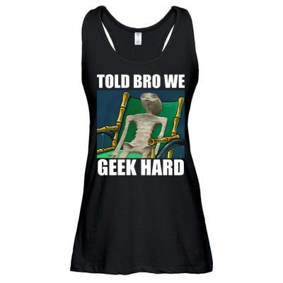 Alien Told Bro We Geek Hard Ladies Essential Flowy Tank