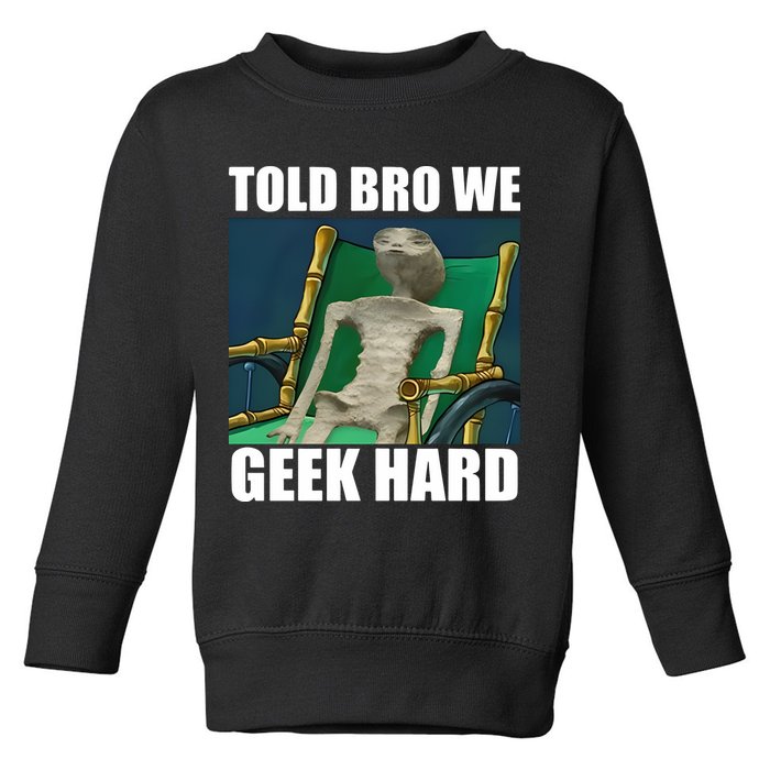 Alien Told Bro We Geek Hard Toddler Sweatshirt
